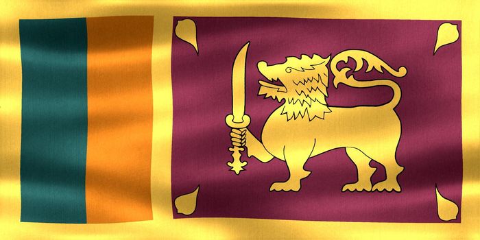 Sri Lanka flag - realistic waving fabric flag