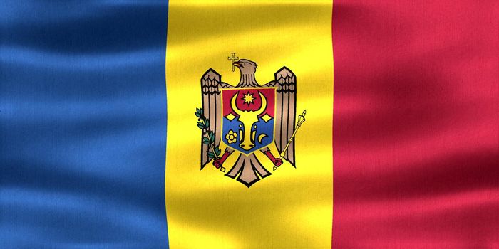 Moldova flag - realistic waving fabric flag