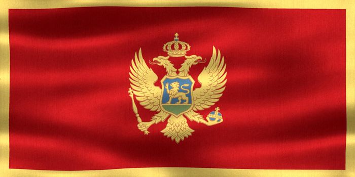 Montenegro flag - realistic waving fabric flag