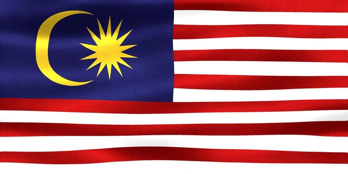 Malaysia flag - realistic waving fabric flag