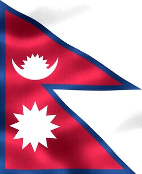 Nepal flag - realistic waving fabric flag