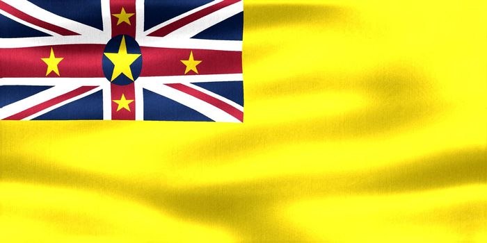 Niue flag - realistic waving fabric flag