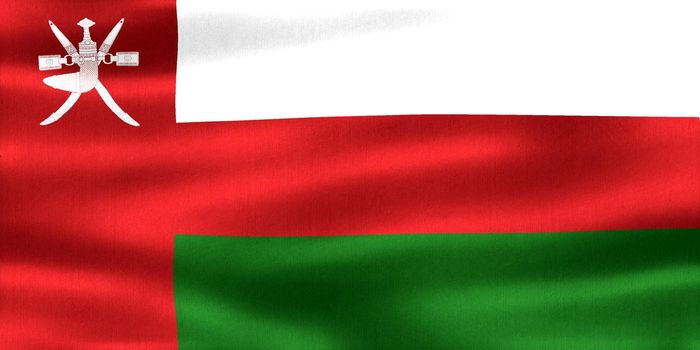 Oman flag - realistic waving fabric flag