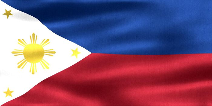 Philippines flag - realistic waving fabric flag