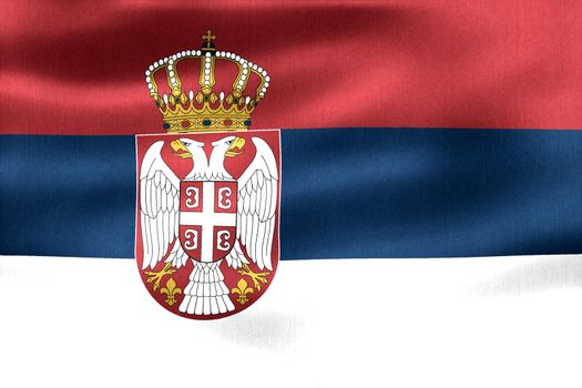 Serbia flag - realistic waving fabric flag