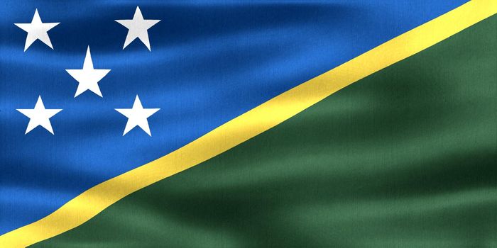 Solomon Islands flag - realistic waving fabric flag