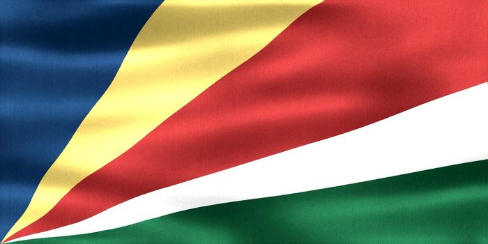 Seychelles flag - realistic waving fabric flag