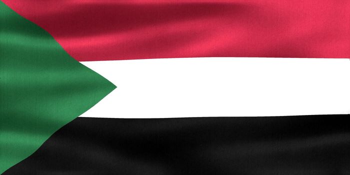 Sudan flag - realistic waving fabric flag