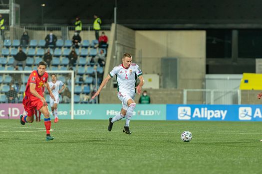 Andorra La Vella, Andorra : 2021 March 31 : Attila Szalai HUN in action  in the Qatar 2022 World Cup Qualifying match Andorra vs Hungary