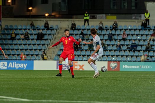 Andorra La Vella, Andorra : 2021 March 31 : Marc Vales AND in action  in the Qatar 2022 World Cup Qualifying match Andorra vs Hungary