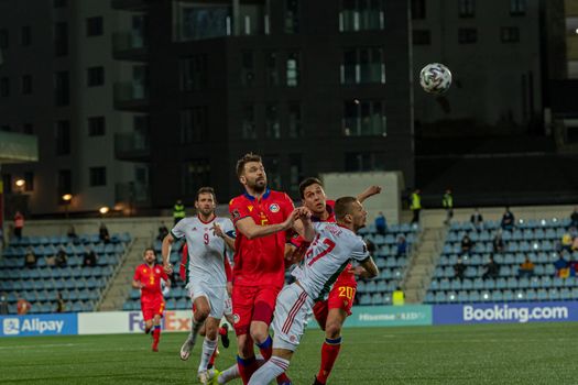 Andorra La Vella, Andorra : 2021 March 31  : Players in action  in the Qatar 2022 World Cup Qualifying match Andorra vs Hungary