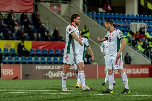 Andorra La Vella, Andorra : 2021 March 31 : Á. Szalai HUN in action  in the Qatar 2022 World Cup Qualifying match Andorra vs Hungary