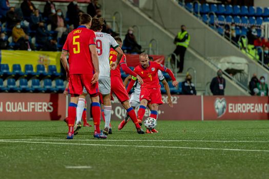 Andorra La Vella, Andorra : 2021 March 31 : Marc Puyol AND in action  in the Qatar 2022 World Cup Qualifying match Andorra vs Hungary
