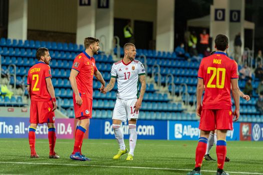 Andorra La Vella, Andorra : 2021 March 31 : R. Varga HUN in action  in the Qatar 2022 World Cup Qualifying match Andorra vs Hungary