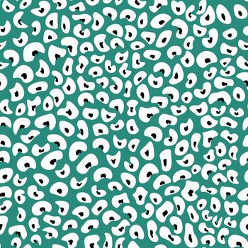 Abstract modern leopard seamless pattern. Animals trendy background. Green and black decorative vector stock illustration for print, card, postcard, fabric, textile. Modern ornament of stylized skin