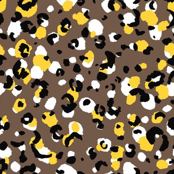 Abstract modern leopard seamless pattern. Animals trendy background. Beige and white decorative vector stock illustration for print, card, postcard, fabric, textile. Modern ornament of stylized skin.