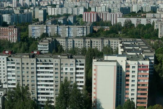 Area of panel houses.High-rise buildings.Russian cities