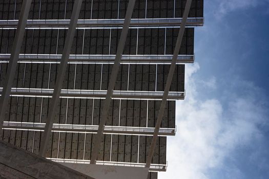 Solar panels located in the port of Barcelona, spain