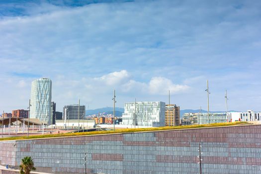 urban landscapes in the coastal area in Barcelona, spain