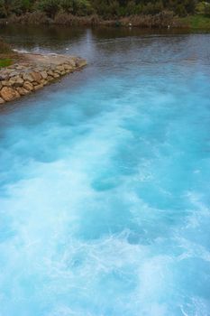 Wastewater outlet from the thermal power plant to a river in Barcelona, Spain