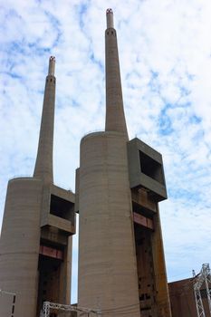 Old disused thermal power plant for the production of electric energy in Barcelona