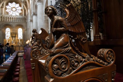 Detail of Wood Sculptures at the choir of Christ Church Cathedral