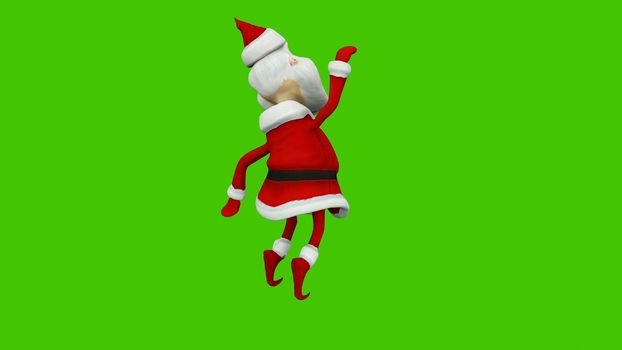 The dance of a cheerful Santa Claus. The Concept of Christmas.