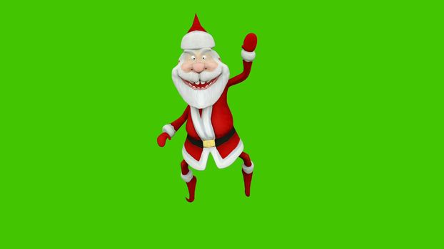 The dance of a cheerful Santa Claus. The Concept of Christmas.