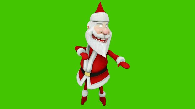 The dance of a cheerful Santa Claus. The Concept of Christmas.