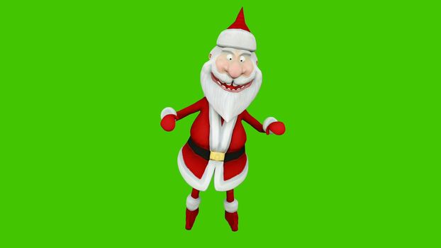 The dance of a cheerful Santa Claus. The Concept of Christmas.