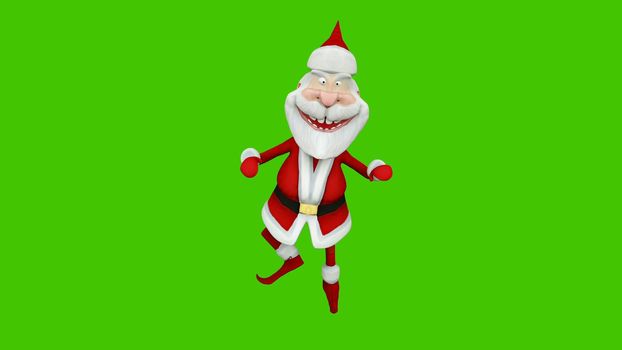 The dance of a cheerful Santa Claus. The Concept of Christmas.