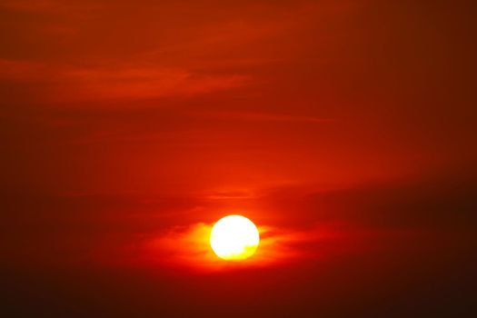 beautiful orange yellow red silhouette sky in sunset back on the cloud