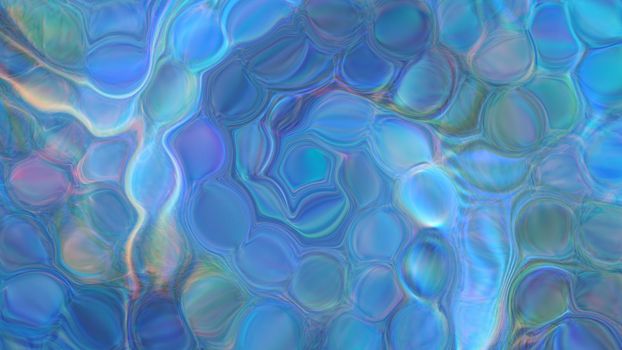 Abstract neon blue background with bubble texture. 3d image, 3d rendering