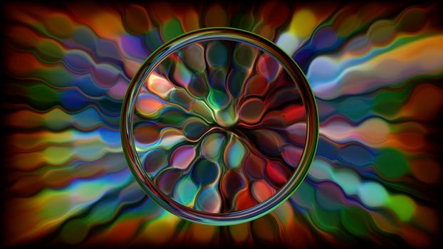 Abstract neon colorful background with bubble texture. 3d image, 3d rendering