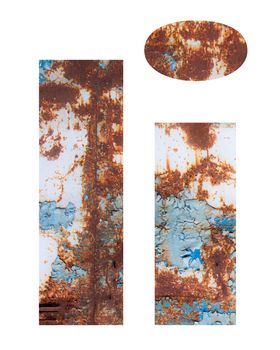 Rusty metal letter I. Old metal alphabet isolated on white background. With clipping path