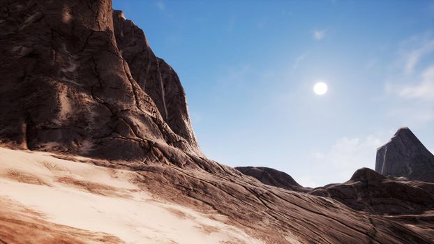 View over a beautiful desert redrock canyon.