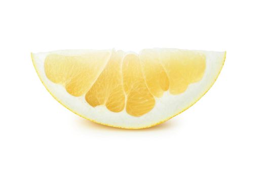 Pamela citrus fruit slice isolated on white background. With clipping path