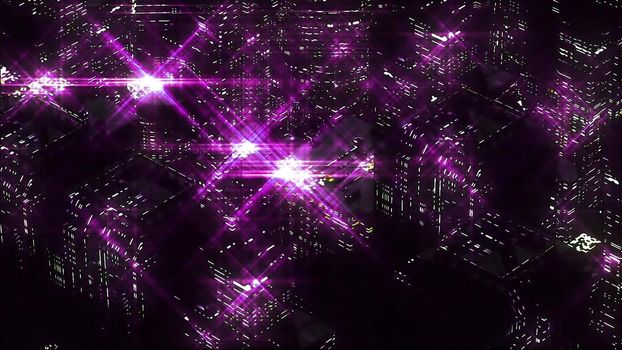 Abstract Night scene of purple night city.