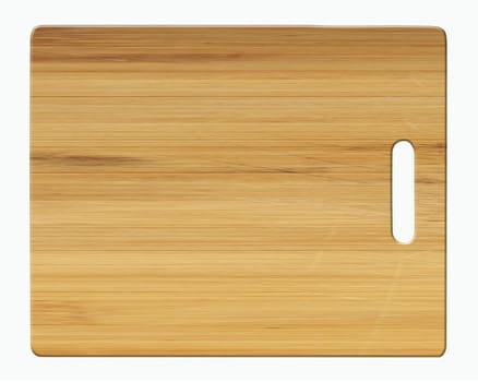 wooden cutting board isolated on a white background. With clipping path.
