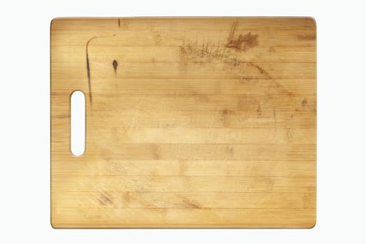wooden cutting board isolated on a white background. With clipping path.