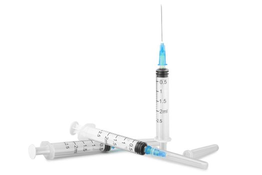 syringe isolated on white background. With clipping path