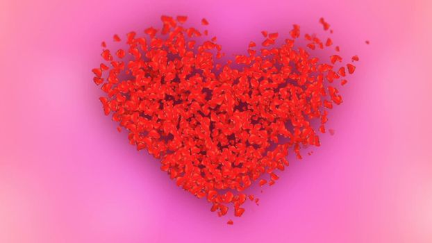 HD Loopable Abstract Background with nice abstract exploding heart for club visuals, LED installations, broadcasting featuring, editing or led backdrops