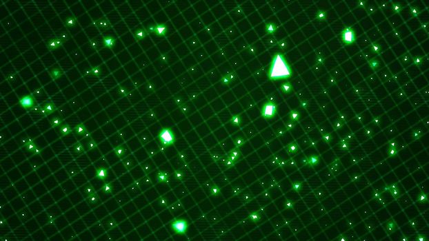 Abstract Background with nice matrix green triangle