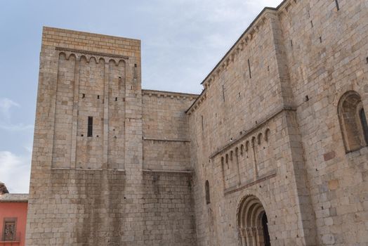 Day view of Cathedral of Santa Maria d'Urgell. Catalonia.