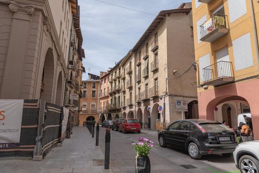 LA SEU D URGELL, CATALONIA - 2021 APRIL 3: View of Catalan town in April 3 in La Seu d Urgell, Catalonia. Town is located in Catalan Pyrenees.