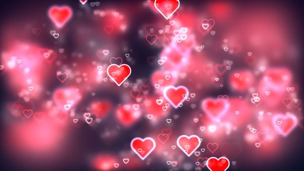 Abstract Background with nice flying hearts