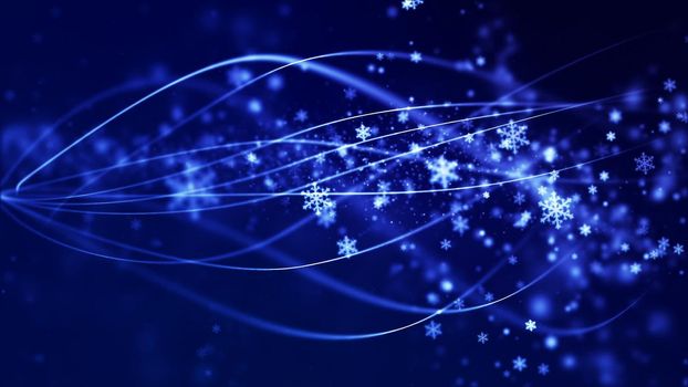 Abstract Background with nice falling snowflakes