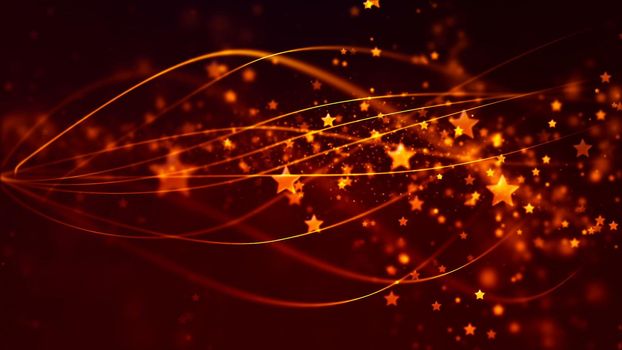 Abstract Background with nice golden flying stars.