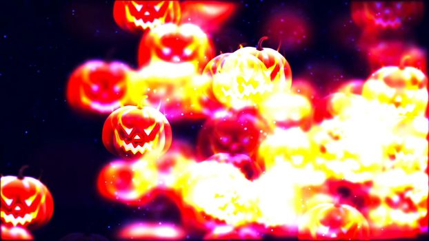 Abstract Background with nice flying pumpkins
