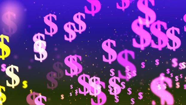 Abstract Background with nice flying dollars